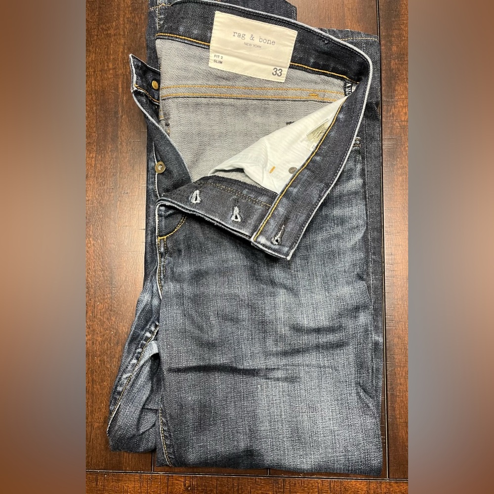 rag & bone Rare Men’s Slim Jeans in Dark Indigo Wash